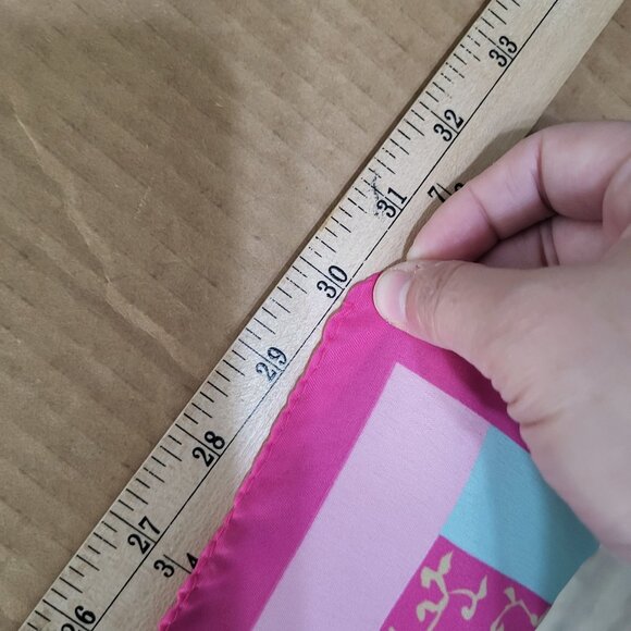 VTG Norma Dori Women's Floral Pink Blue Scarf Cote D'Azur Square - Picture 6 of 8